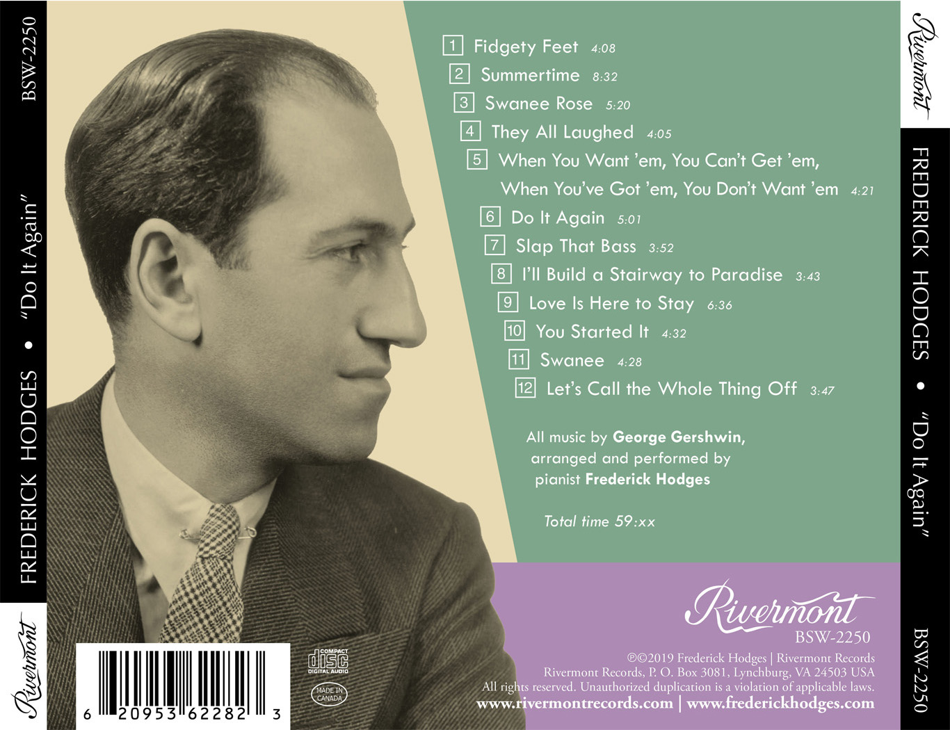 Do It Again: Frederick
                                            Hodges Plays The Music Of
                                            George Gershwin - back
                                            cover